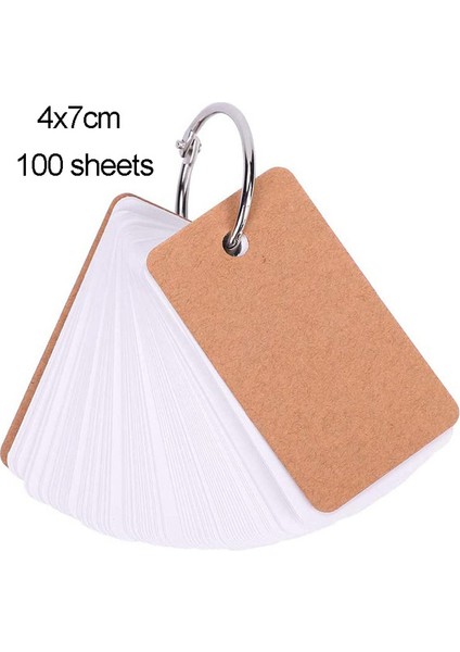 Kraft 100 Yaprak Boş Flaş Kart Bağlama Halkaları ile Dizin Kartları Çalışma Not Kartı Yer Işareti Okul Öğrenme Bellek Tarifi Için Mükemmel (Yurt Dışından)