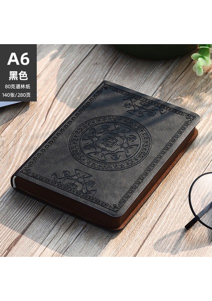 E A6 1 Adet A6 Yaratıcı Taşınabilir Vintage Desen Pu Deri Defter Günlüğü Not Defteri Öğrenciler Öğretmenler Için Kırtasiye Hediye Günlük Tutma (Yurt Dışından)