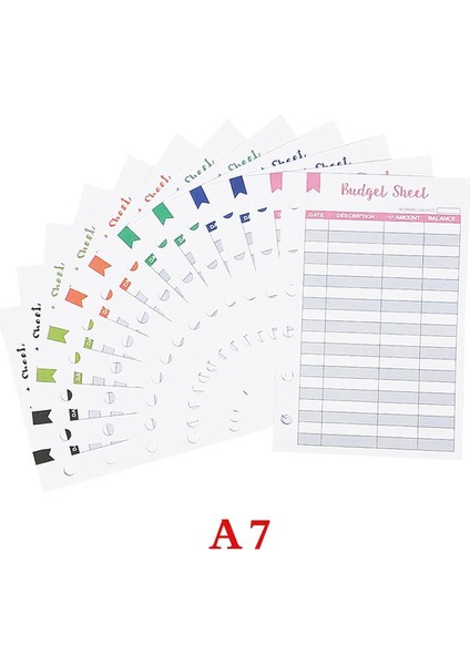 12 Adet Programları Iyi Malzeme A7 Pu Deri Bütçe Bağlayıcı Defter Nakit Zarflar Sistemi Seti Bağlayıcı Cepler Para Bütçe Tasarrufu Fatura Organizatör (Yurt Dışından)