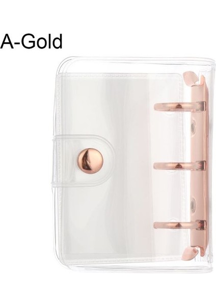 A-Altın Yaratıcı 3 Delik Mini Pvc Gevşek Yaprak Defter Kapağı Dergisi Gezgin Taşınabilir Dizüstü Klip Dolum Aksesuarı Okul Kırtasiye (Yurt Dışından)