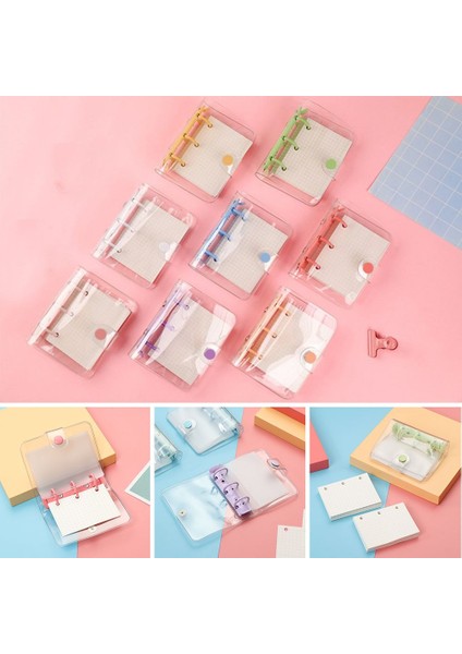 A-Altın Yaratıcı 3 Delik Mini Pvc Gevşek Yaprak Defter Kapağı Dergisi Gezgin Taşınabilir Dizüstü Klip Dolum Aksesuarı Okul Kırtasiye (Yurt Dışından) indirimleri