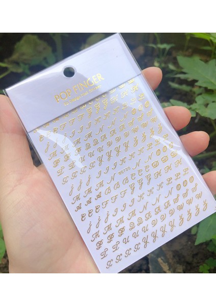 WG720JIN Yeni Roman 26 Ingilizce Alfabe Numarası 3D Kendinden Yapışkanlı Nail Art Çıkartma Kelime Küçük Harf Tırnak Dövmeler Süslü Çıkartmalar (Yurt Dışından)