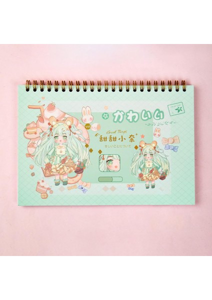 Sarı Pratik Yayın Kağıt Kitap A5 Boyutu Spiral Çıkartma Kitabı 32 Yaprak Çıkartma Kitabı Toplama Albümü Scrapbooking (Yurt Dışından)