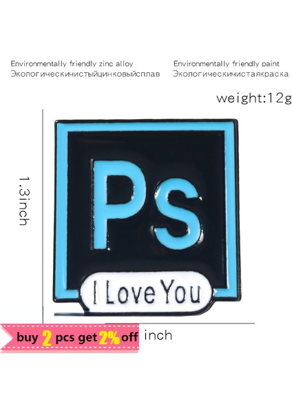 Pr Seni Seviyorum Ps Aı Emaye Pin Broşlar Illustrator Photoshop Pimleri Yazılım Simgesi Yaka Pin Sırt Çantası Tasarımcı Sanatçı Için Broşlar (Yurt Dışından)