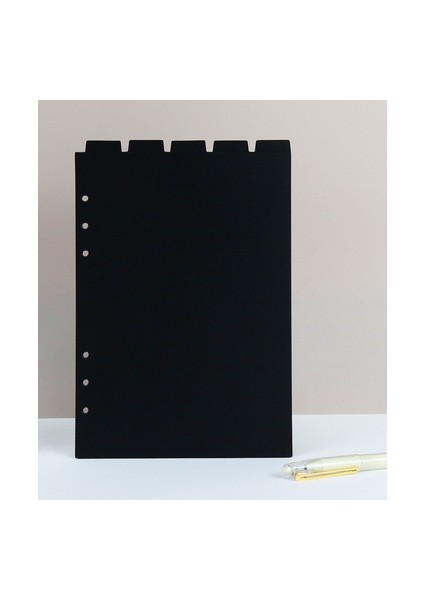 A5 Siyah Üst A5 A6 A7 Pembe Siyah Dizin Bölücü Sevimli 6 Delik Binder Planlayıcısı Dizüstü Kırtasiye Defter Kağıdı Bölücü Aksesuarları (Yurt Dışından)