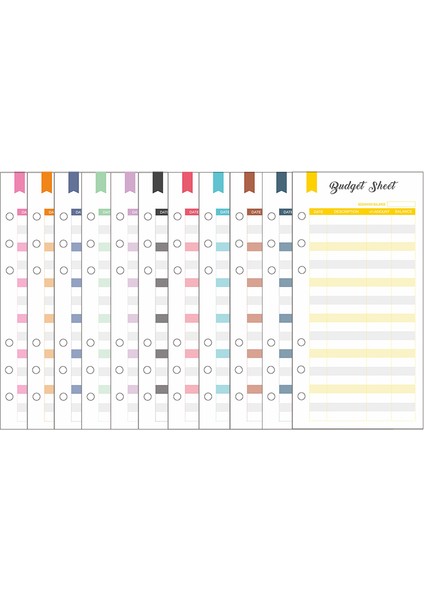 Pvc Bölücü 1 A6 Tasarruf Para Defteri A6 Bütçe Bağlayıcı Dıy Planlayıcı Organizatör 8 Fermuarlı Cepler 12 Adet Bütçe Sayfası 2 Adet Ispanyolca Alfabe Çıkartmaları (Yurt Dışından)