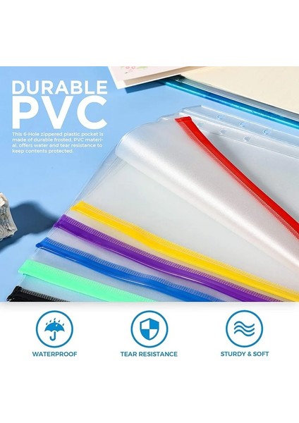 2 Adet Etiket 1 18 Adet A6 Bağlayıcı Cepler 6-Ring A6 Fermuarlı Kese Bütçe Bağlayıcı, Plastik Zarf Klasörleri Kılıflı Çanta (Yurt Dışından) indirimleri