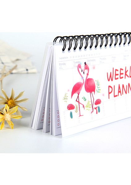 B Flamingo Defter Karikatürler Haftalık Planlayıcı Gündem Aylık Kawaii Libreta Planificador Yapılacaklar Listesi Semanal Karnesi Cahier Not Defteri (Yurt Dışından) modelleri
