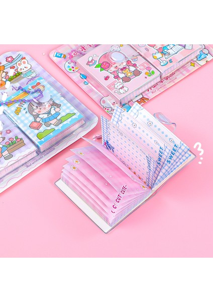 B-2 Adet Rastgele 2 Adet Sevimli Mini Dizüstü Kawaii Renkli Sayfa Günlüğü Gündem Planlayıcısı Kore Kırtasiye Dergisi Not Defteri Çocuklar Hediyeler Ofis Malzemeleri (Yurt Dışından)