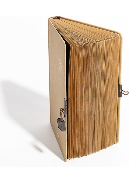 Kilit Ahşap Renk Retro 365 Gün Günlüğü Not Defteri Kitap Dergiler Gündem Planlayıcısı Kilitli Kalın Kağıt Defter (Yurt Dışından)