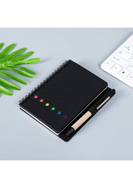Siyah Sayfa Marker Kraft Kağıt Kapak Yapışkan Notlar Astarlı Spiral Defter Not Defteri Kalemli Iş Not Defteri Renkli Dizin Sekmeleri (Yurt Dışından)