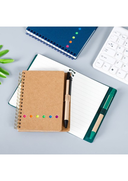 Siyah Sayfa Marker Kraft Kağıt Kapak Yapışkan Notlar Astarlı Spiral Defter Not Defteri Kalemli Iş Not Defteri Renkli Dizin Sekmeleri (Yurt Dışından)