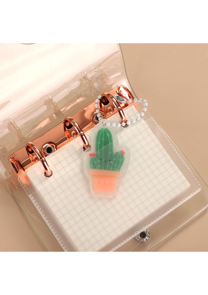 Unutmayın 60 Sayfa Mini Jıanwu Yaratıcı Sevimli Şeffaf 3 Halka Mini Gevşek Yaprak El Kitabı Öğrenci Taşınabilir Dizüstü Klasör Kawaii Okul Malzemeleri (Yurt Dışından)