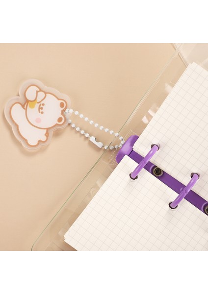 Unutmayın 60 Sayfa Mini Jıanwu Yaratıcı Sevimli Şeffaf 3 Halka Mini Gevşek Yaprak El Kitabı Öğrenci Taşınabilir Dizüstü Klasör Kawaii Okul Malzemeleri (Yurt Dışından)