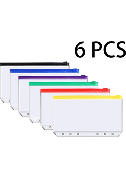 6 Cepli Renkli A6 A6 Bağlayıcı Bütçe Planlayıcısı Defter Kapakları Klasör A6 Boyutu 6 Delikli Bağlayıcı Cepler Plastik Bağlayıcı Fermuar Para Tasarruf Zarfı (Yurt Dışından)