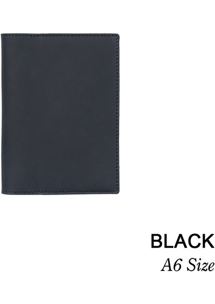 Siyah A6 A6 100% Hakiki Deri Defter Planlayıcısı Kitap Kapağı A6 Md Günlüğü Orijinal Günlük Çizim Eskiz Defteri (Yurt Dışından)