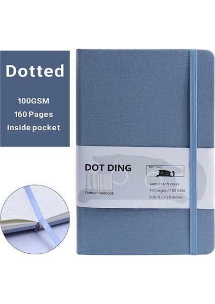 Siyah A5 A5 Bez Kapak Noktalı Defter Dergisi 100 Gsm Fildişi Beyaz Kağıt Günlüğü Officeschool Not Defteri Malzemeleri Kırtasiye (Yurt Dışından)