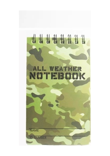 128X76X7 mm Taktik Su Geçirmez Defter Kamuflaj Pvc Kapak Bloknot Günlük Yapılacaklar Listesi Gevşek Yaprak Bobin Not Defteri Yağmurda Yazma Kağıdı (Yurt Dışından)