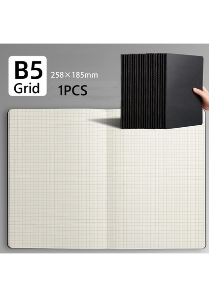 B5 Siyah Izgara A4/b5/a5 Kraft Izgara Astarlı Boş Defter Yumuşak Kapak Siyah Kağıt Eskiz Defteri Çizim Boyama Okul Ofis Tedarik Kırtasiye (Yurt Dışından)