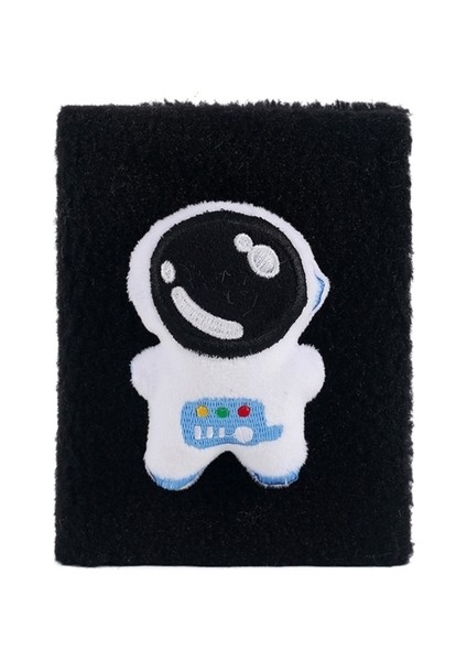 Siyah Astronot Kabarık Defter Güzel Peluş Otebook Karikatür Astronot Defter Günlük Planlayıcısı (Yurt Dışından)