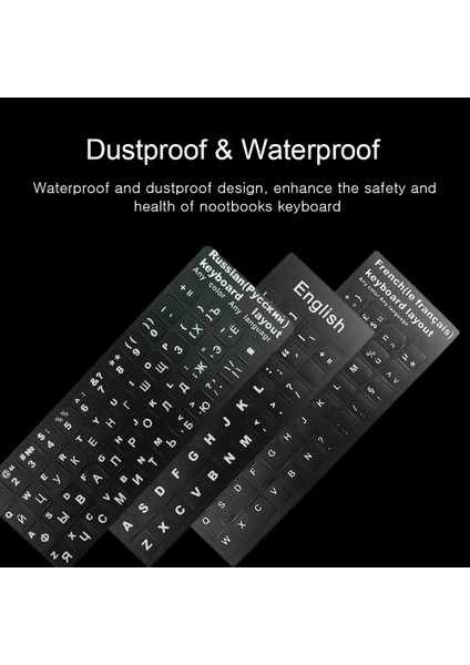 Deutsch Rusça Ingilizce Fransızca Ispanyolca Koren Arapça Portekizce Klavye Çıkartmalar Dizüstü Pc Için Standart Mektup Düzeni Klavye Kapakları (Yurt Dışından) fırsatları