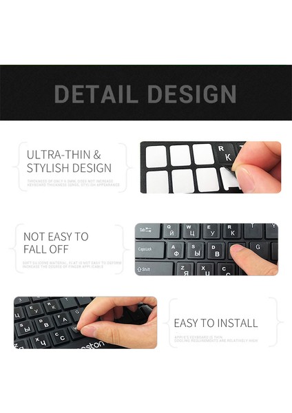 Deutsch Rusça Ingilizce Fransızca Ispanyolca Koren Arapça Portekizce Klavye Çıkartmalar Dizüstü Pc Için Standart Mektup Düzeni Klavye Kapakları (Yurt Dışından) indirimleri