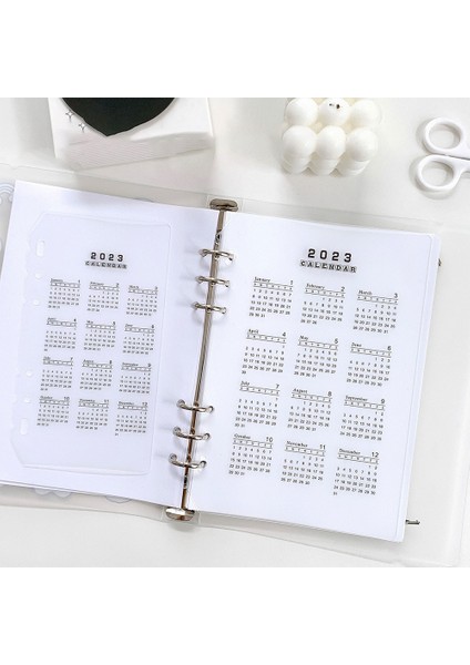 A5 2023 A5 A6 Takvim Defter Bölücüler Yıl Aylık Planlayıcı Şeffaf Yer Imleri Gevşek Yaprak Defter Gündem Notları Pedler Bölücüler (Yurt Dışından)