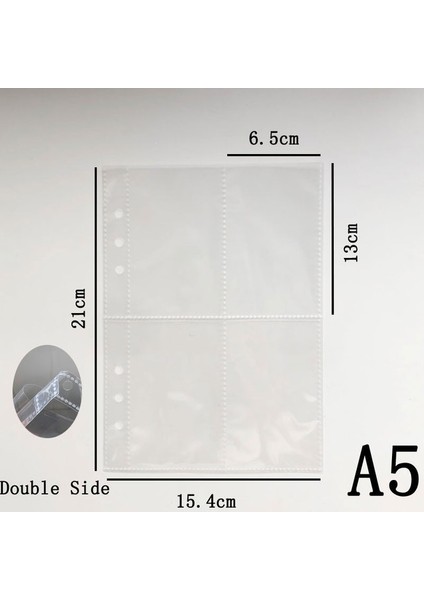 15 Yaprak Yiwi A5 Macaron Pu Deri Bağlayıcı Kollu 1 P 2 P 4 P Şeffaf Fotoğraf Albümü Bağlayıcı Dolum Iç Kollu Fotocard Tutucu (Yurt Dışından)