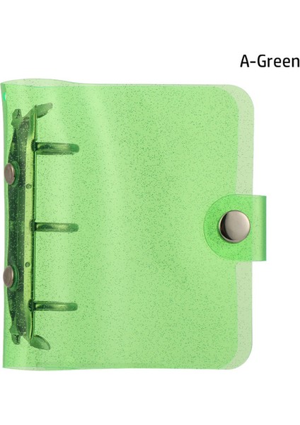 A-Yeşil Mini 3 Delik Gevşek Yaprak Bağlayıcı Defter Kapağı Pvc Taşınabilir Bloknot Dosya Klasörü Yaratıcı Cep Günlüğü Ofis Kırtasiye Malzemeleri (Yurt Dışından)