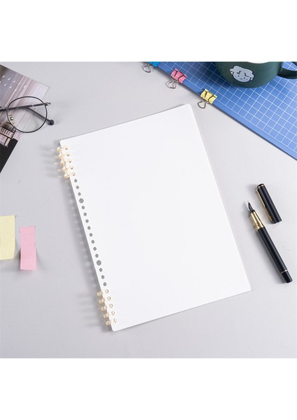 Beyaz Klipsli A4 A4 B5 A5 4 Adet Dıy Gevşek Yaprak Defter Dolum Spiral Kapak Dizin Kağıdı Iç Sayfalar Günlük Planlayıcı Çizgi Izgara Boş Gündem (Yurt Dışından)