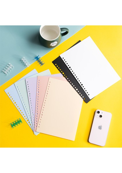 Beyaz Klipsli A4 A4 B5 A5 4 Adet Dıy Gevşek Yaprak Defter Dolum Spiral Kapak Dizin Kağıdı Iç Sayfalar Günlük Planlayıcı Çizgi Izgara Boş Gündem (Yurt Dışından)