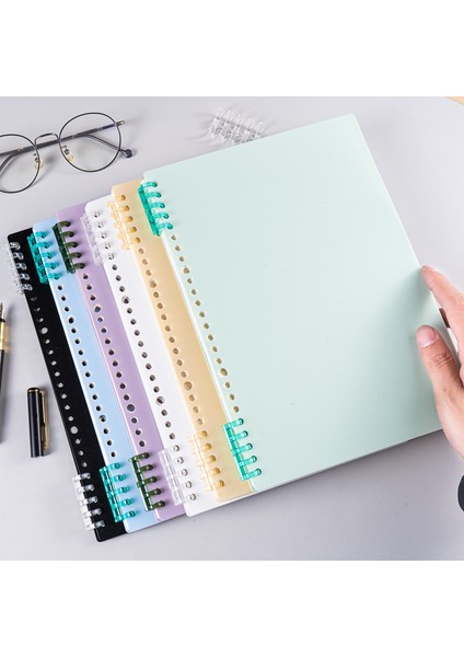 Beyaz Klipsli A4 A4 B5 A5 4 Adet Dıy Gevşek Yaprak Defter Dolum Spiral Kapak Dizin Kağıdı Iç Sayfalar Günlük Planlayıcı Çizgi Izgara Boş Gündem (Yurt Dışından)