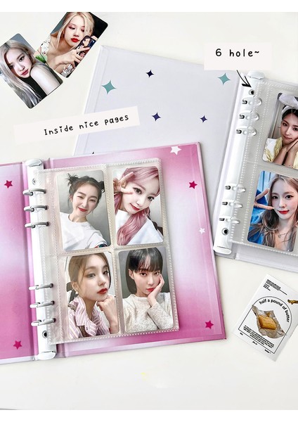 Kompakt Çanta-10 Adet Sharkbang Yeni Varış A5 Halka Sert Kapak 3D Kelebek Bağlayıcı Kitap Toplama Çok Yedekler Kollu Kpop Kartpostallar Etiket Organizatör (Yurt Dışından) fırsatları