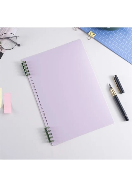 Mor Klipsli A5 A4 B5 A5 4 Adet Dıy Gevşek Yaprak Defter Dolum Spiral Kapak Dizin Kağıdı Iç Sayfalar Günlük Planlayıcı Çizgi Izgara Boş Gündem (Yurt Dışından)