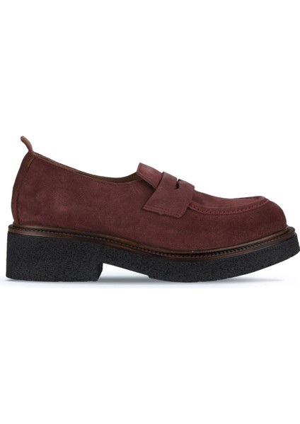 Bordo Süet Kadın Loafer 01WZ4302