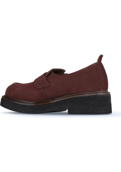 Bordo Süet Kadın Loafer 01WZ4302