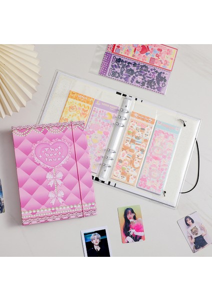 Lazer 4 GIRD-10PC Skysonıc Papeleria A5 Bağlayıcı Halkası Sert Kapak Toplama Kitap Inci Kalp Dergisi Yedekler Bandaj Kartpostallar Etiket Organizatör (Yurt Dışından) fırsatları
