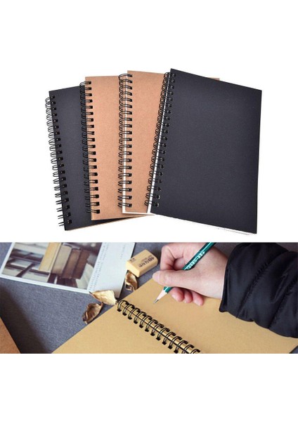 Kraft -Kraft Kağıt Defter Planlayıcısı Çizim Boyama Profesyonel Sığır Kartı Eskiz Kağıt Kitap Okul Malzemeleri Kırtasiye Eskiz Defteri (Yurt Dışından) fırsatları