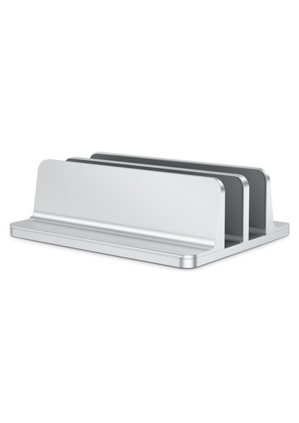 LD02-SLIVER Omoton Dikey Dizüstü Bilgisayar Standı Alüminyum Çift Masaüstü Yerçekimi Tutucu, Ayarlanabilir Bağlantı Istasyonu ile 17,3 Inç'e Kadar Yüzey Kitap Masasına Uyuyor (Yurt Dışından)