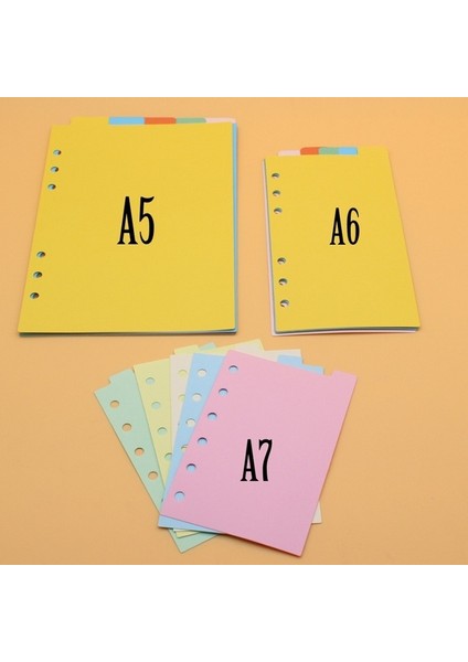 5 Renk A7 6 Delik 2 Paket Üst Yan Planlayıcı Günlük Bölücüler A5 A6 A7 B5 A4, Siyah Kraft Beyaz Dizin Ayırıcı Kağıt Kontrol Paneli (Yurt Dışından)