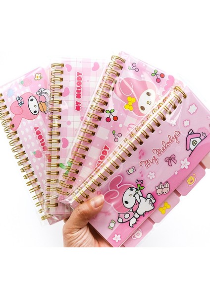 8 Adet Melody Sanrio Aile Kuromi Melody Cinnamoroll Sevimli Karikatür Öğrenci Kayıt Renkli Sayfa Piyano Tarzı Sınıflandırılmış Dizüstü Yaratıcı Not Defteri (Yurt Dışından) fiyatları