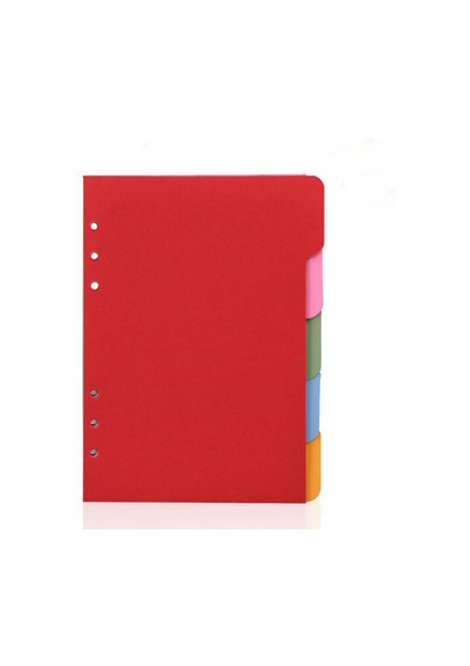 5 Renk A5 6 Delik 2 Paket Üst Taraf Planlayıcı Günlük Bölücüler A5 A6 A7 B5 A4, Siyah Kraft Beyaz Dizin Ayırıcı Kağıt Kontrol Paneli (Yurt Dışından)