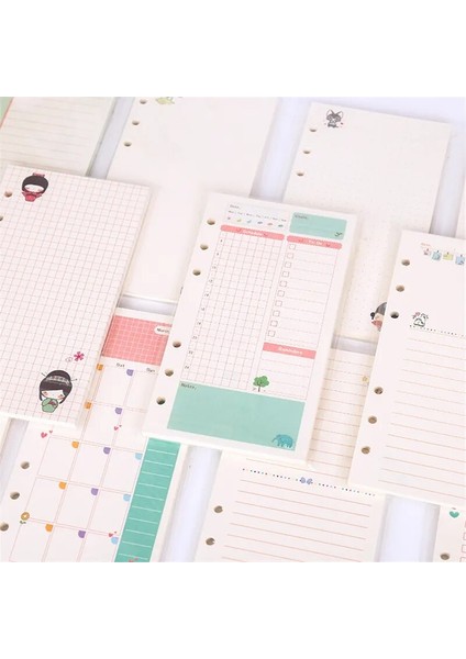 Dizin Sayfası A5 A5 A6 Kawaii 45 Sayfa Gevşek Yaprak Defter Kağıdı Dolum Spiral Defter Dizin Iç Sayfa Günlük Aylık Haftalık Ajanda (Yurt Dışından) indirimleri