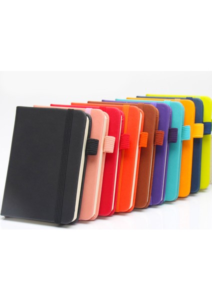 Kırmızı A7 Mini Dizüstü Elastik Kayış Günlüğü Cep Kitabı Kalın Deri Defter Retro Üniversite Öğrencileri El Yazısı Kelime Kitabı Not Defterleri (Yurt Dışından)