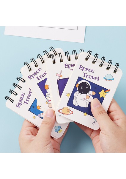G 80 Yaprak Sevimli Bobin Dizüstü Karikatür Astronot Mini Cep Defterler Taşınabilir Bobin Günlüğü Kawaii Not Defteri Kore Kırtasiye (Yurt Dışından)