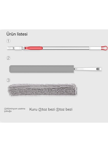 Statik Toz Alma Fırçası Ev Temizliği Tavan Toz Alma Geri Çekilebilir Toz Alma Fırçası (Yurt Dışından)