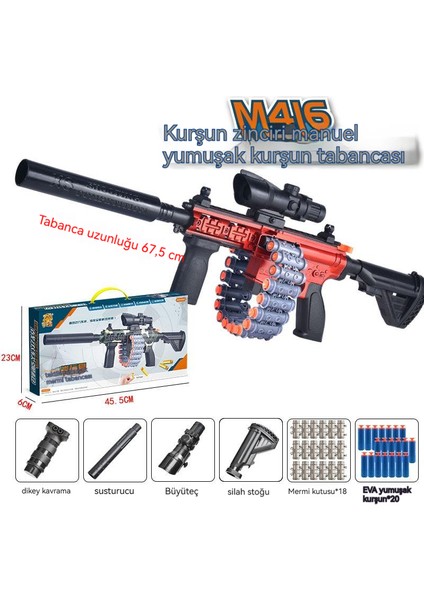 Çocuk Manuel Zincirli M416 Oyuncak Tabanca (Yurt Dışından)