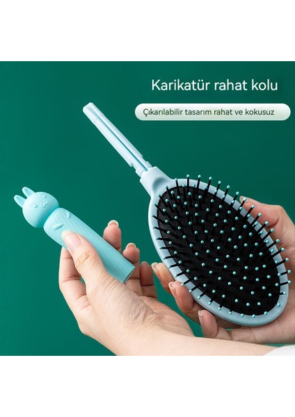 Kadın Çok Fonksiyonlu Hava Yastığı Masajı Kafa Derisi Meridyen Sevimli Karikatür Tarak (Yurt Dışından)