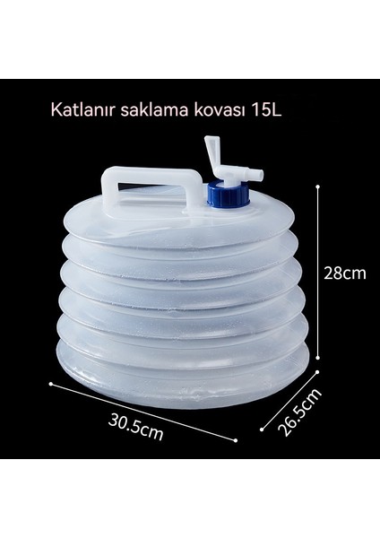 Açık Teleskopik 15L Katlanır Kova Büyük Kapasiteli Su Musluğu ile Araba Kovası (Yurt Dışından)