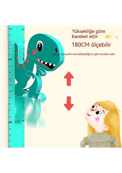 Çocuk 3D Yükseklik Etiketi Karikatür Manyetik Ölçüm Cihazı (Yurt Dışından)